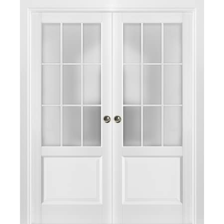 Sartodoors Double Pocket Interior Door, 48" x 80", White FELICIA3309DP-BEM-48